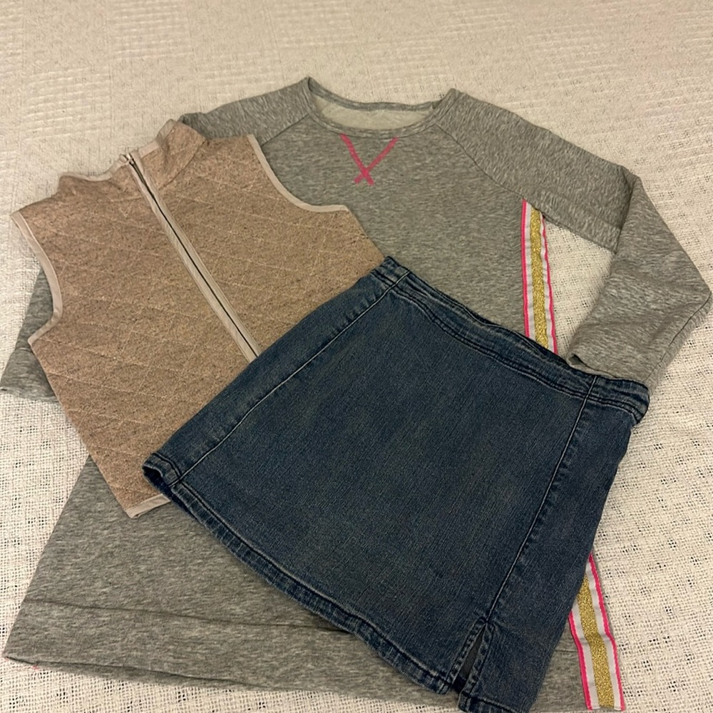 3 Piece Set:  Size 8/10 - Vest, Skirt & Dress